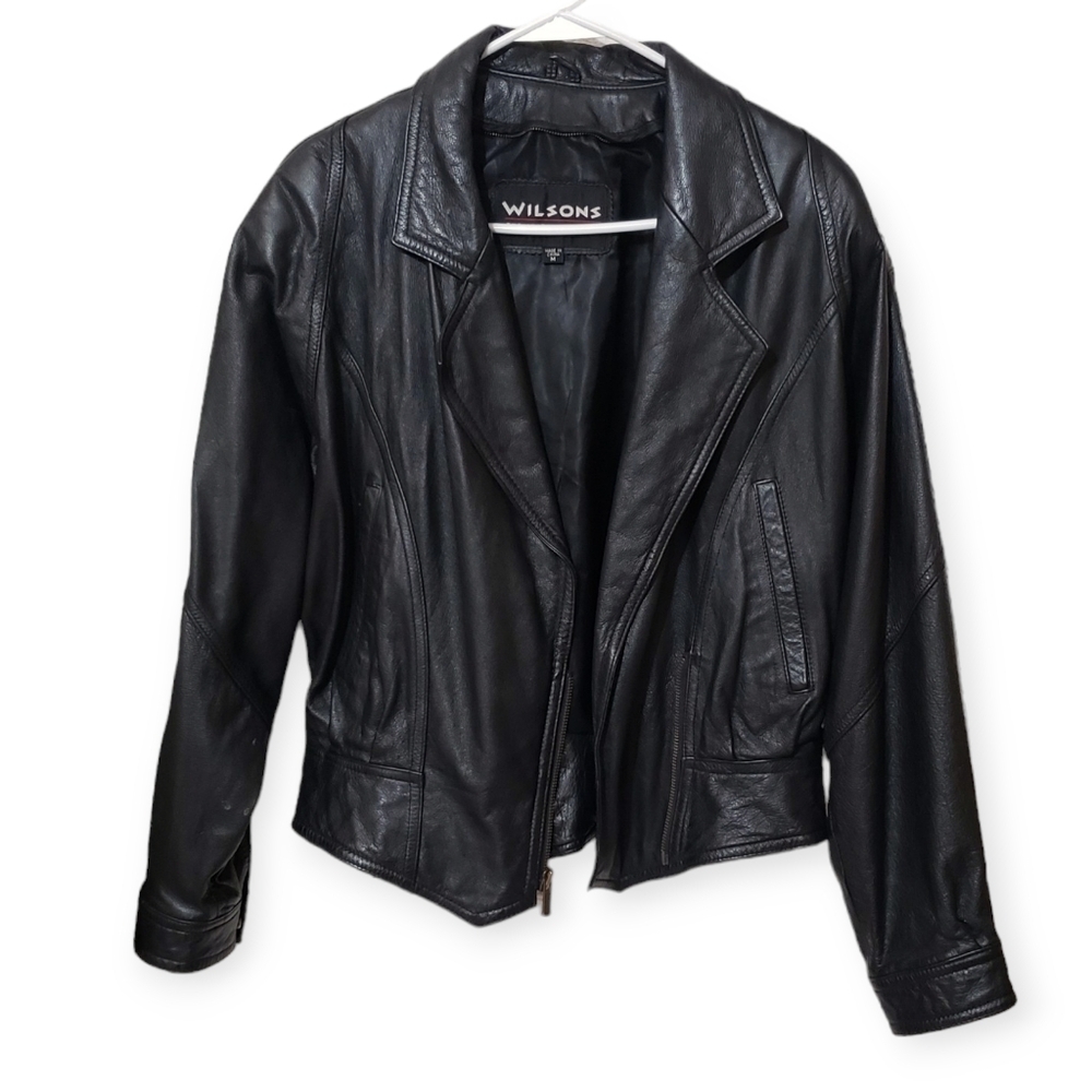 Wilsons Leather jacket with corset detail